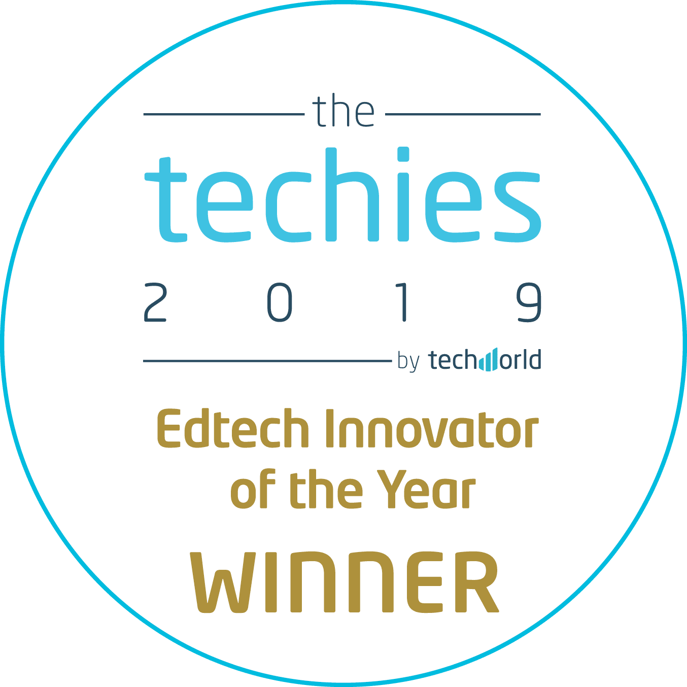 The Techies Awards Logo showcasing Satchel as winners in the Edtech Innovator if the YEar cateogry in 2019 