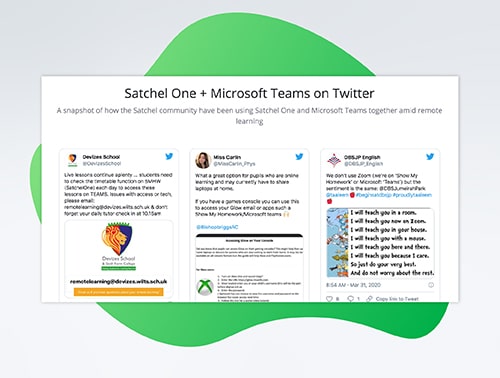 Tweets from Satchel One users who use Google Classroom with Satchel One