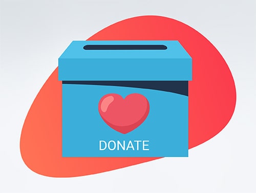 Donation box for Action Medical Research