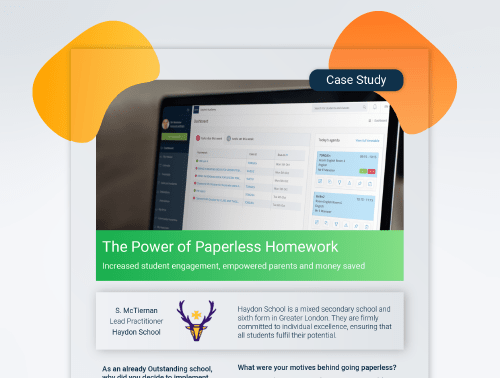Haydon School case study where the school discuss their use of Show My Homework, part of Satchel One