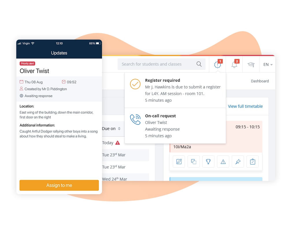 On Call - Behaviour Management Suite On Call incident request on web and mobile in Behaviour Management Suite