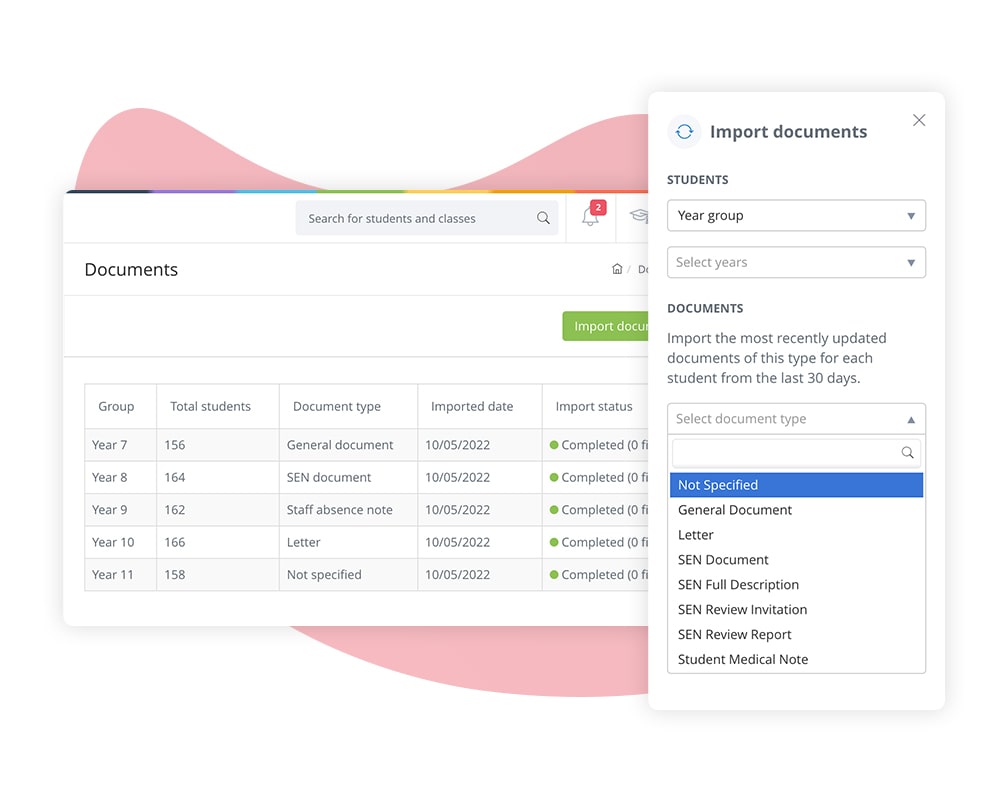 Select the exact group of students and parents you want to share Documents with