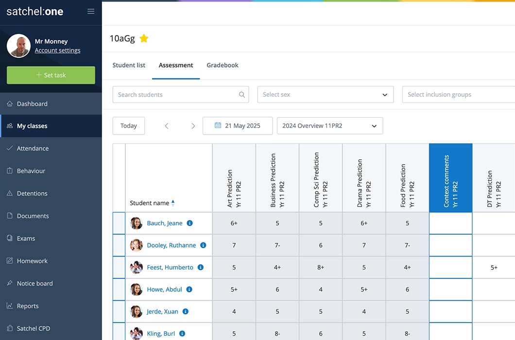 Satchel One's MIS Assessment feature screen