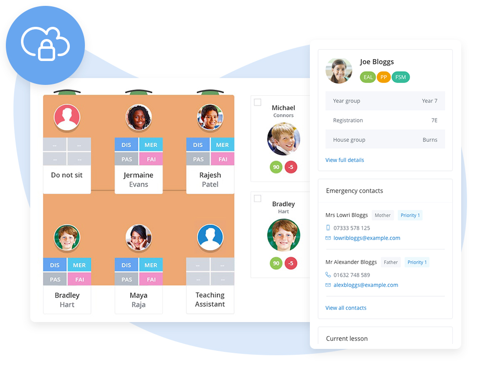 Seating plan from Satchel One app Seating