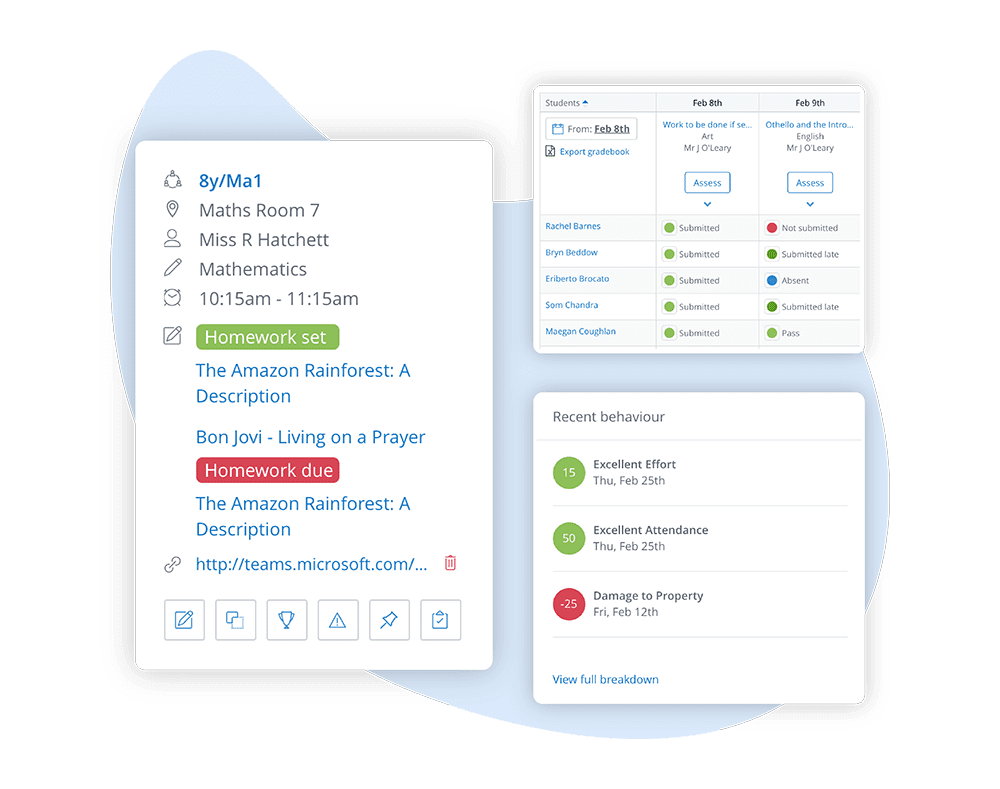 Image showing Timetable, Gradebook and Behaviour apps